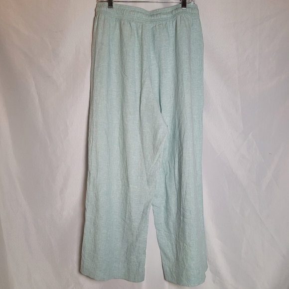 Cynthia Rowley Baby Blue Linen Blend Cropped Pullon Pants Women's Size Large - Picture 5 of 11